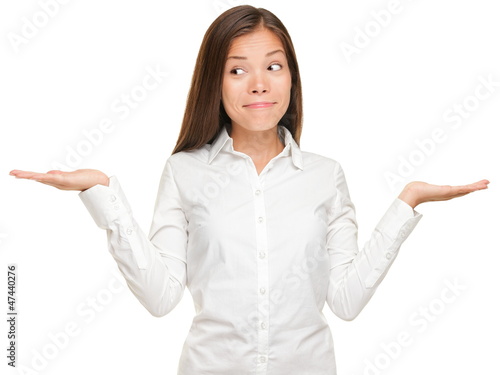 Photo: Asian woman with her palms extended Asian woman with her palms extended