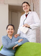 friendly doctor with sick mature woman