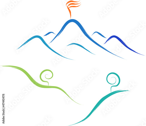 Vector: abstract sketch of mountain vector logo abstract sketch of mountain vector logo