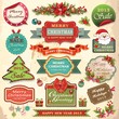 Collection of christmas ornaments and decorative elements