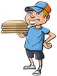 Vector: Cartoon pizza delivery boy Cartoon pizza delivery boy