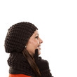 Beautiful woman in winter fashion ensemble