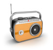 Retro radio on white background