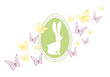Vektor: Osterhase und Schmetterlinge Osterhase und Schmetterlinge