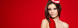 Portrait of beautiful sexy girl wearing santa claus clothes