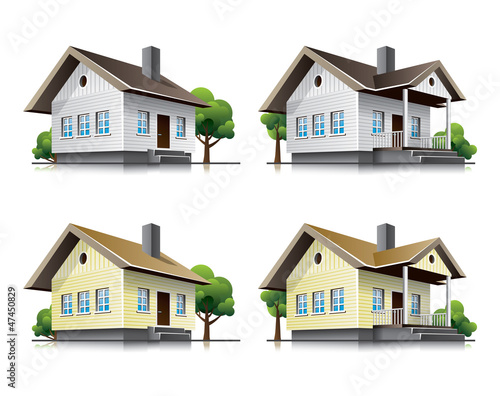 Vector: Family houses cartoon icons. EPS10 vector file. Family houses cartoon icons. EPS10 vector file.