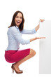 Businesswoman presenting something