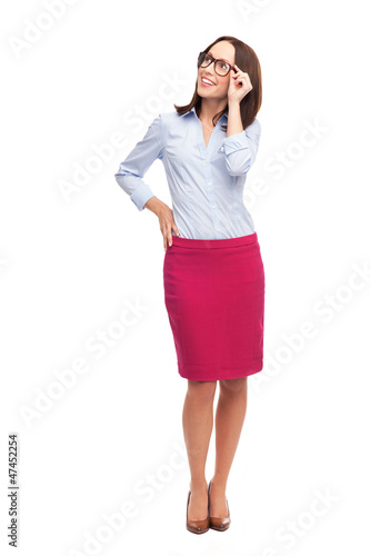 Photo: Businesswoman looking up Businesswoman looking up