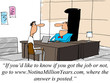 Illustration: Interviewer is directing applicant to website for job answer Interviewer is directing applicant to website for job answer