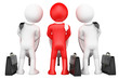 3D white people. Business metaphor industrial espionage