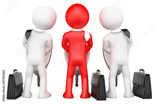 Illustration: 3D white people. Business metaphor industrial espionage 3D white people. Business metaphor industrial espionage