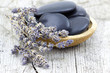 massage stones and dried lavender
