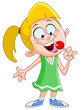 Vektor: Girl licking lollipop Girl licking lollipop