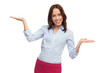 Businesswoman presenting something