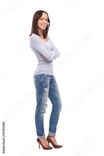 Photo: Casual young woman smiling Casual young woman smiling