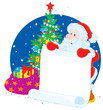 Santa Claus with announcement