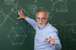 Professor giving class at the blackboard