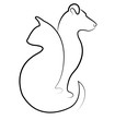 Cat and dog logo vector