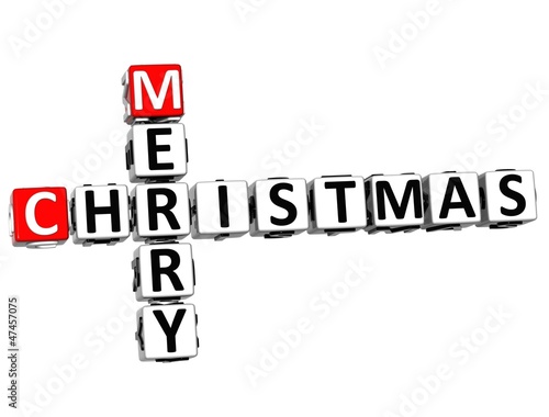 Illustration: 3D Merry Christmas Crossword 3D Merry Christmas Crossword