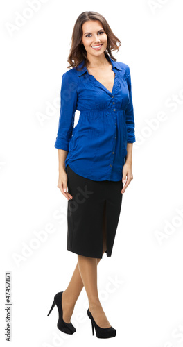 Photo: Full body of happy businesswoman, on white Full body of happy businesswoman, on white