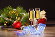 Glasses of champagne at new year party