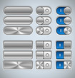 Vector Metallic Buttons and Switchers
