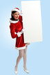 santa girl with a blank banner