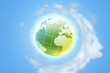 Illustration: Planet earth against sky background Planet earth against sky background
