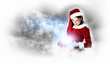 beautiful girl in santa costume