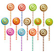 Lollipops over white background