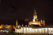 Rynek i wieża poznańskiego ratusza nocą