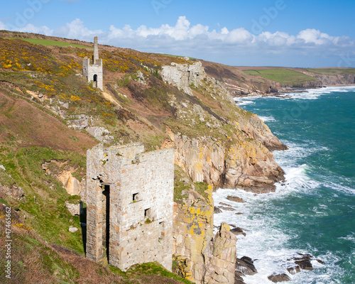 Photo: Cornish mines on the cliffs Cornish mines on the cliffs