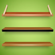 wooden shelves