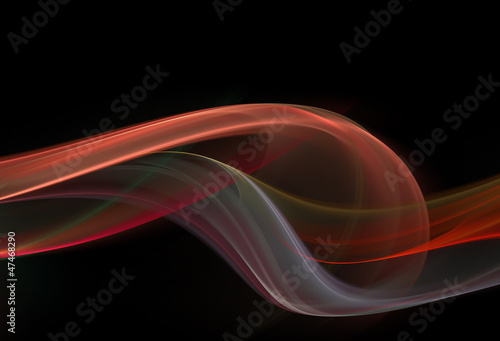 Illustration: Abstract red fractal swirl on black background Abstract red fractal swirl on black background