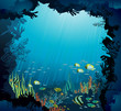 Vector: Underwater life - Coral reef and fish Underwater life - Coral reef and fish