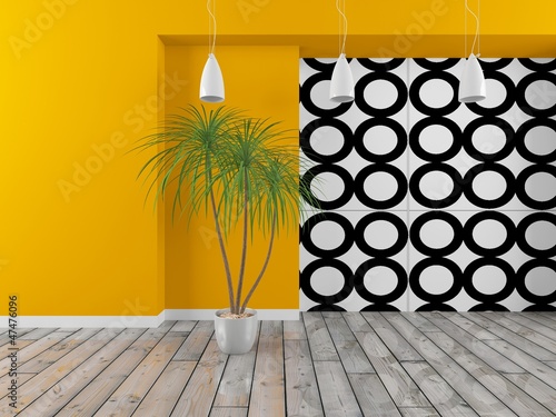 Illustration: modern orange interior modern orange interior