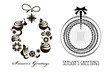Ttwo Christmas Black - white  wreaths