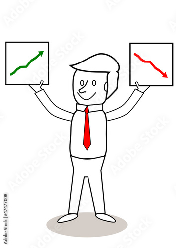 Vector: Geschäftsmann mit Charts Geschäftsmann mit Charts