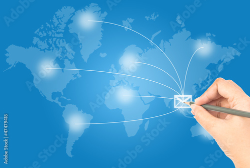Photo: Hand write mail social network communication. Hand write mail social network communication.