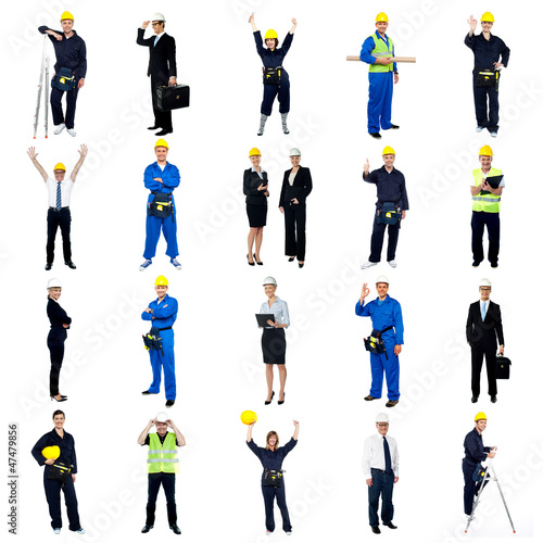 Photo: Collection of construction workers Collection of construction workers