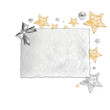 Photo: Gold and silver stars on card for text Gold and silver stars on card for text