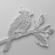 White filigree quilling paper bird