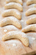 crescent cookies sprinkled with powdered sugar