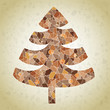 Christmas Tree Greeting Card ... mosaic  in brown