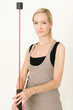 Blonde Frau macht Sport