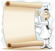 Cook Chef Cartoon with Vintage Poster Menu-Cuoco con Pergamena