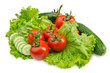 Photo: Cucumbers and tomatoes ready for salad Cucumbers and tomatoes ready for salad