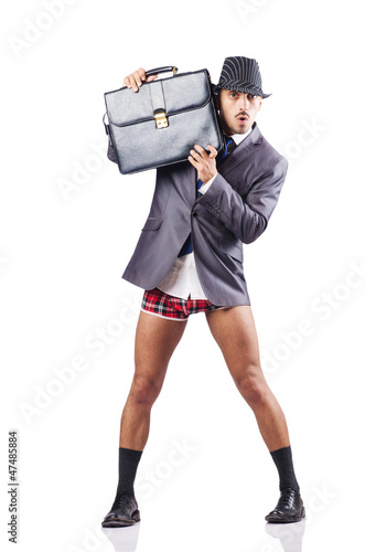 Photo: Nude businessman in business concept Nude businessman in business concept