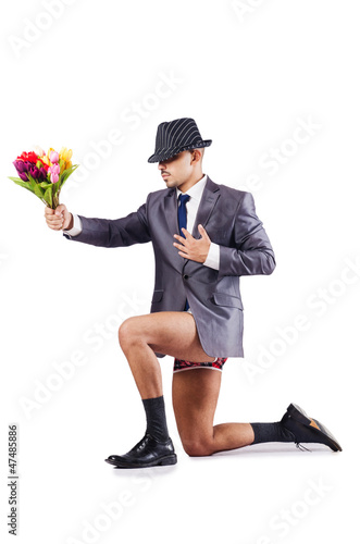 Photo: Nude businessman in business concept Nude businessman in business concept