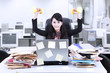 Businesswoman exercise in office